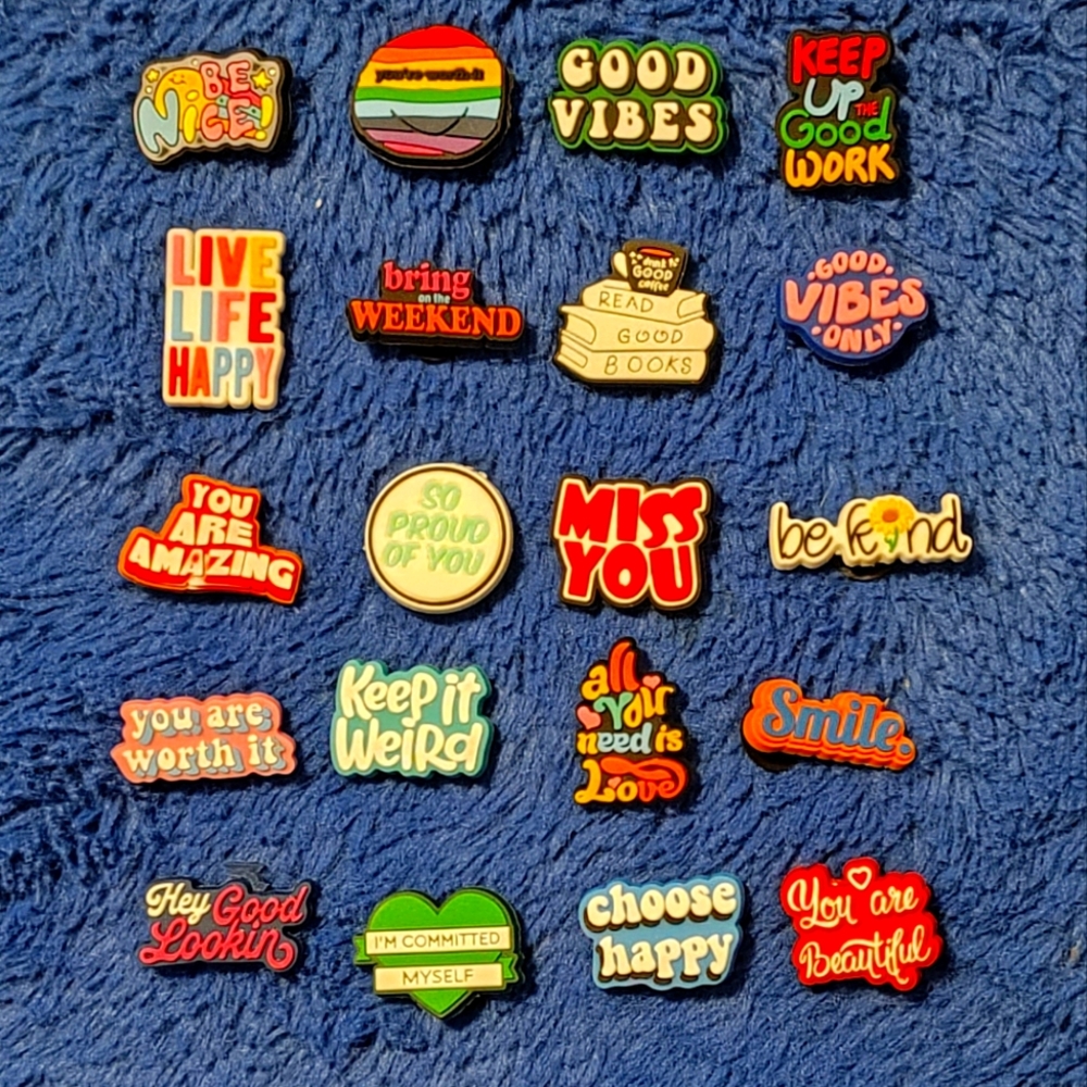 NWOT-20 PC-Unisex Croc Access.- Shoe Charms-Uplifting/Positive Series-$4.99 Ship